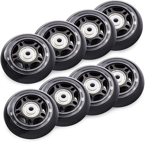 TOBWOLF 8-Pack 70mm Inline Skate Wheels with ABEC-7 Bearings